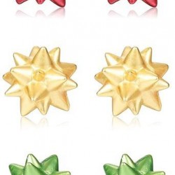 3 Pairs Christmas Earrings For Women Xmas Jewelry Bow Stud Earrings Green Red Gold Holiday Christmas Bow Earrings Set Christmas Gifts